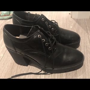 NWT Zara patent platform loafer heels shoes